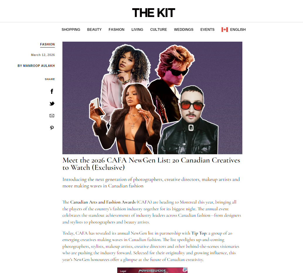 Less Talk, More Polish! on the 2026 CAFA NewGen List: 20 Canadian Creatives to WatchÂ